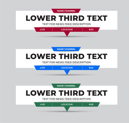 Vector lower third on legs for news information, title, channel name.