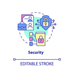Security concept icon. Cybersecurity tools. Advantage of online collaboration abstract idea thin line illustration. Isolated outline drawing. Editable stroke. Arial, Myriad Pro-Bold fonts used