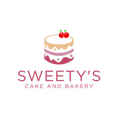 cake and minimalist logo concept. icon and vector