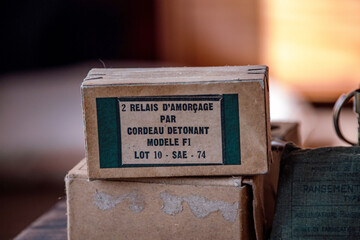 Detonating cord, war ammunition, World War II/Cordeau détonant, munition de guerre, seconde guerre...