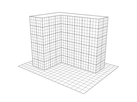 black and white grid corner structure clip art preview