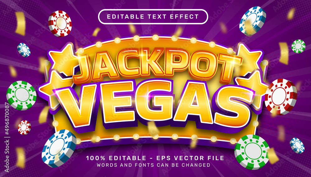 Poster mega jackpot 3d text effect and editable text effect