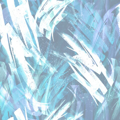 Watercolor blue stain, background. Blue wave, abstract splash of paint with a jagged edges. For design, logo, cards. Art illustration. Seamless watercolor background. Border, texture, line, banner.