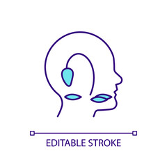 Burnout RGB color icon. Longterm stress. Mental and emotional exhaustion. Overworking consequences. Isolated vector illustration. Simple filled line drawing. Editable stroke. Arial font used