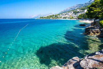 amazing adriatic azure sea in Brela in Dalmatia, Croatia