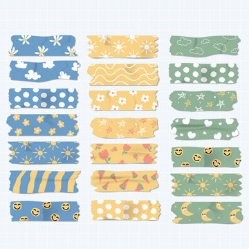 cute watercolor washi tapes collection.