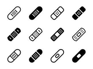 Plaster icon set. Vector illustration