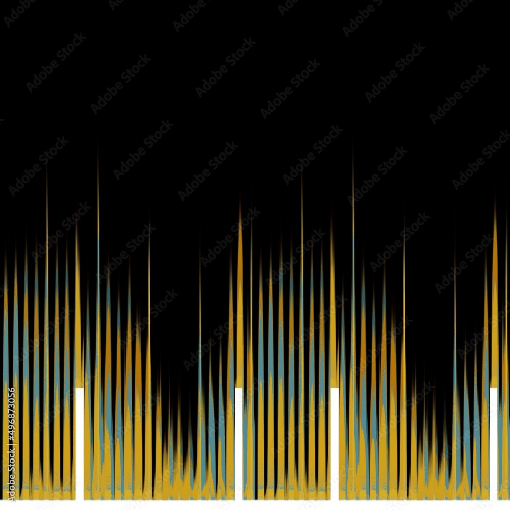 Poster colourful sound vibration pulses making futuristic pattern and design on a black background