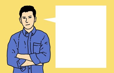 cute man cartoon on yellow background