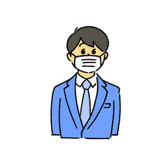 マスクをした若いビジネスマン
