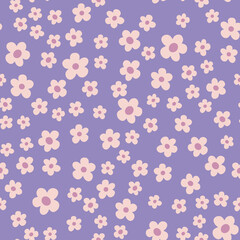 Gorgeous seamless floral pattern with flowers. Endless design with delicate wild flowers for printing and decoration. Repeatable botanical backdrop. Color flat vector illustration.