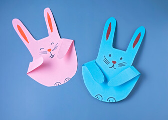 EASTER bunnies, paper craft with a child