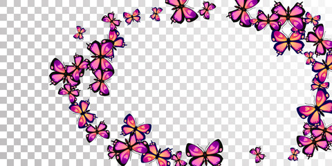 Romantic purple butterflies flying vector wallpaper. Spring ornate moths. Decorative butterflies flying dreamy background. Gentle wings insects patten. Fragile creatures.