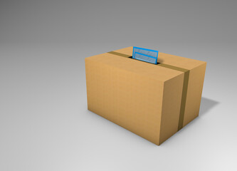 cardboard box as an urn for inserting ballot papers for voters for election day
