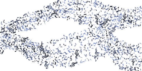 Music note symbols vector background. Melody