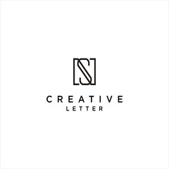 Obraz premium abstract NS logo design, modern line letter logotype