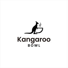 kangaroo logo and bowl vector illustration