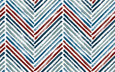 Brush stroke chevron zig zag seamless pattern.