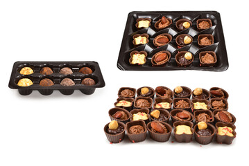 Mix of tasty chocolate candy collection.