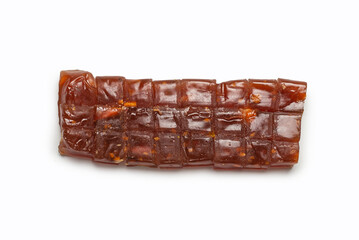 Turkish traditional delight with nuts isolated on white background.