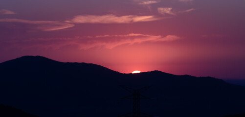 Puesta de sol al atardecer 