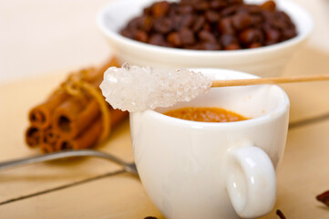 espresso coffee with sugar and spice