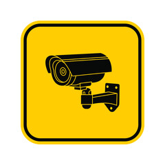 CCTV icon. Caution surveillance camera in operation sign. vector illustration