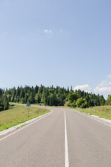 Winding road in the Carpathian mountains