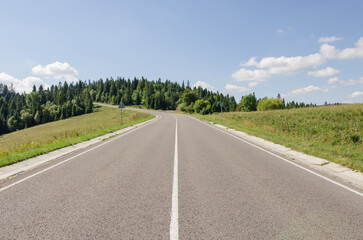 Winding road in the Carpathian mountains