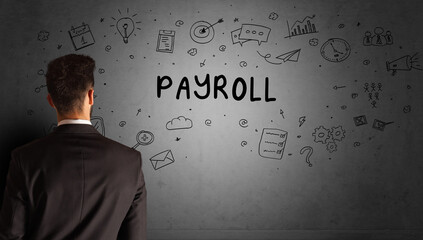 businessman drawing a creative idea sketch