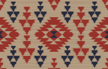 Aztec Motif Ethnic ikat art. The seamless Aztec pattern in tribal, folk embroidery, Mexican, Uzbek style. Moroccan geometric art ornament print.slubby textured design for carpet, fabric.