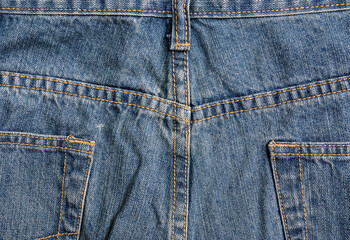 Fototapeta premium Blue jean texture with pocket