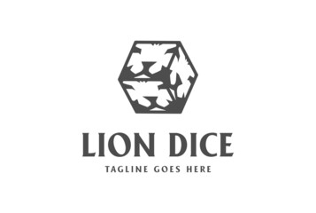 Box Cube Square Dice Tiger Lion Face for Casino Gambling Sport Logo Design