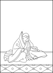 線画百人一首 No.085
