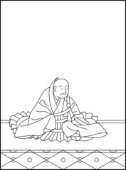 線画百人一首 No.082
