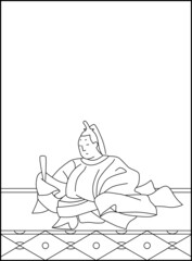 線画百人一首 No.073

