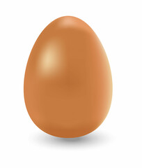 Easter egg mockup vector. Realistic brown, bird egg on a white background.