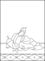 線画百人一首 No.064
