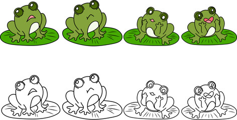 Obraz premium set of frogs