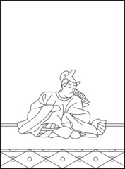 線画百人一首 No.052
