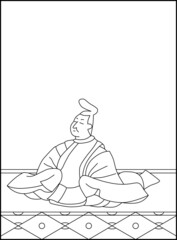 線画百人一首 No.050
