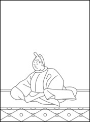 線画百人一首 No.044
