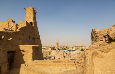 Shali Fortress ruins in old town. Siwa oasis in Egypt.