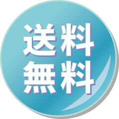 Obraz premium 「送料無料」の文字が書かれた青色の缶バッチアイコンのベクターイラスト