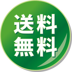 「送料無料」の文字が書かれた緑色の缶バッチアイコンのベクターイラスト