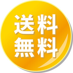 Obraz premium 「送料無料」の文字が書かれたオレンジ色の缶バッチアイコンのベクターイラスト