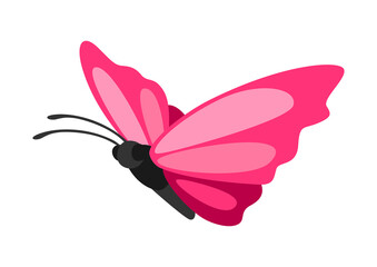 Illustration of decorative butterfly. Color abstract insect.