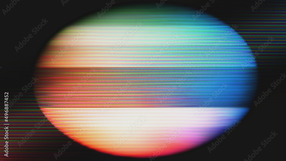 Poster rgb distorted digital colorful cirlcles vignette ramp data glitch abstract bright background