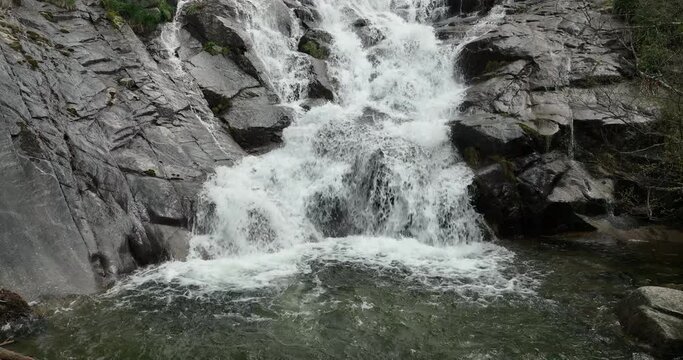 Brave and large waterfall in Valle del jerte, Spain