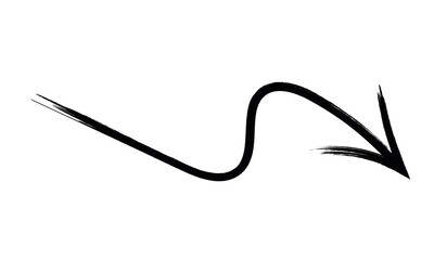 brush painted arrow icon on white background - vector illustration